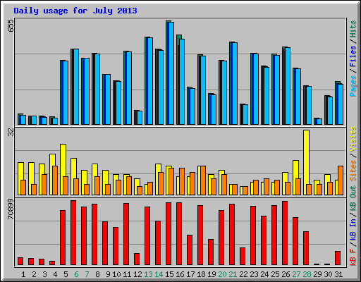 Daily usage for July 2013