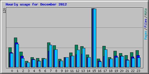 Hourly usage for December 2012